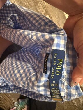 Polo by Ralph Lauren Blue & White Gingham Button-Down Shirt - Kids